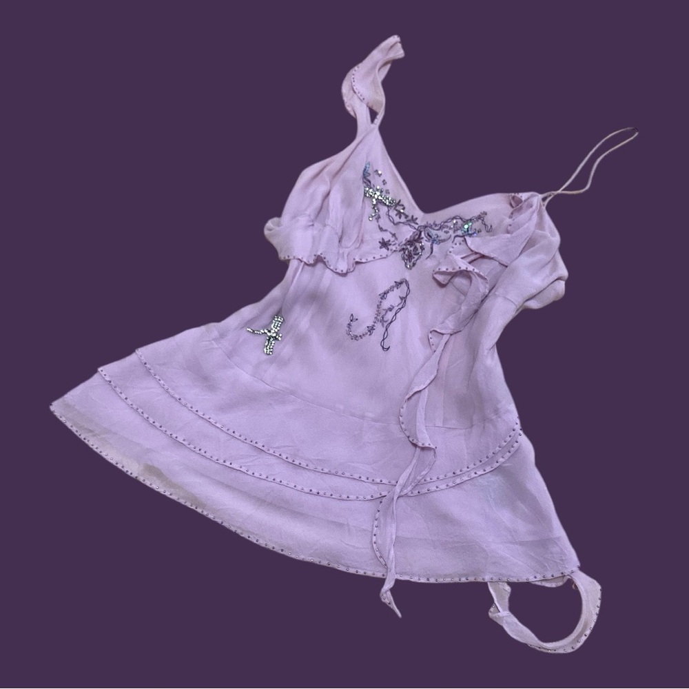 Fairycore Y2K Silk Babydoll Top